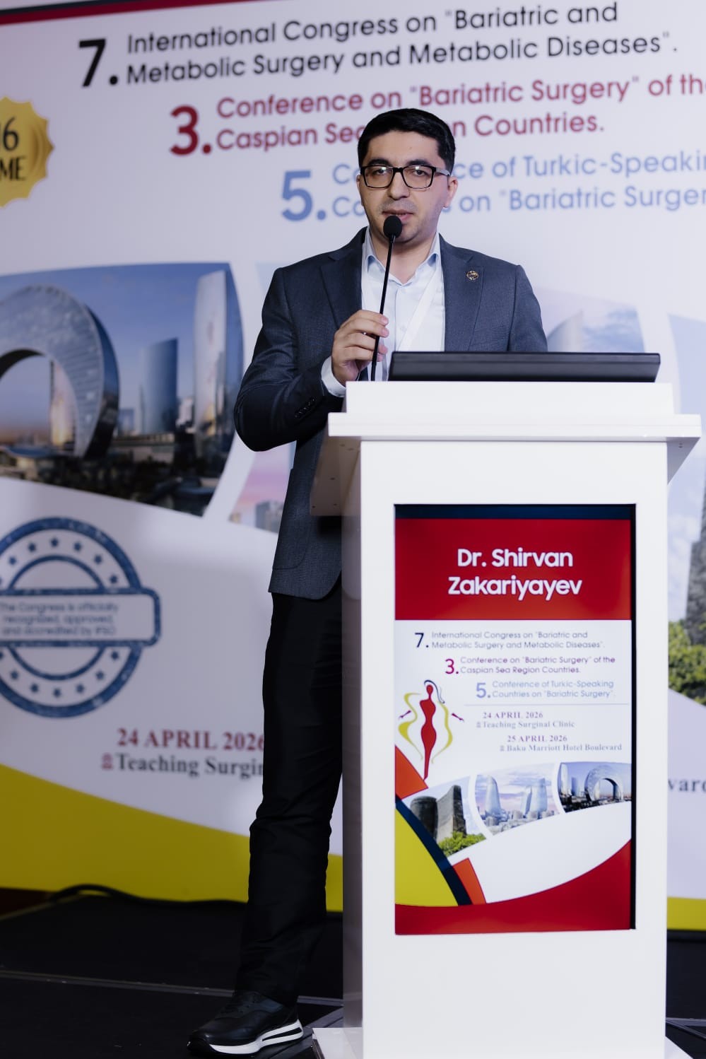 Dr. Şirvan Zəkəriyəyev — Bariatrik-Metabolik Cərrahiyyə Konqresində çıxış, Bakı 2026